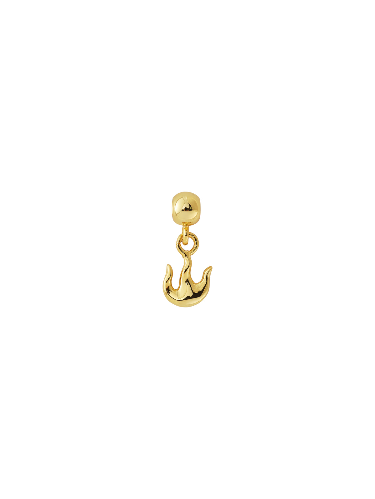 Close view of the curved wave charm from the Talisman Charm Necklace