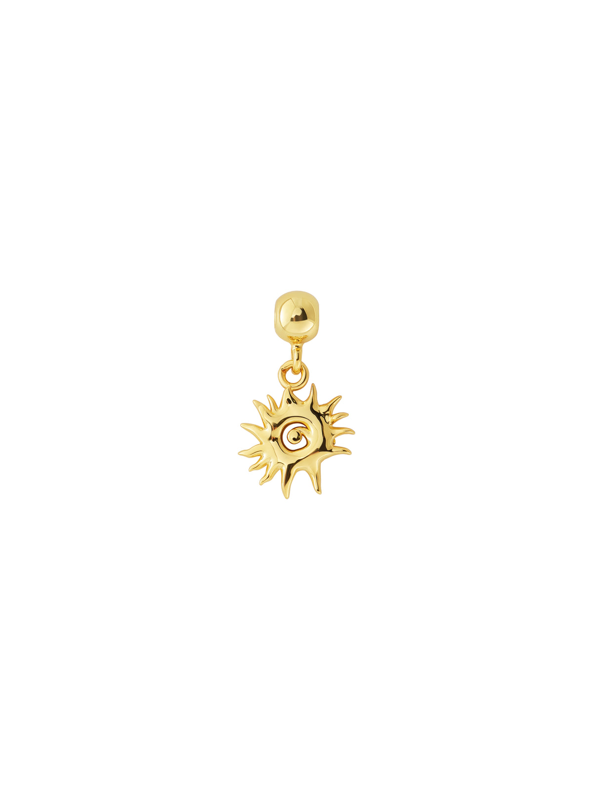 Close view of the rayed sunburst charm from the Talisman Charm Necklace
